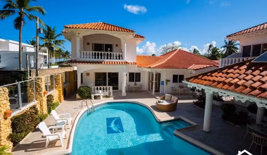 Beachfront 6BD Villa Brisas Doradas, Cabarete, Dominican Republic